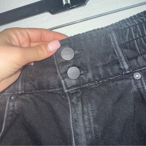 ALL SAINTS Hailey Fray Jeans in Washed Black 8 - Picture 3 of 6